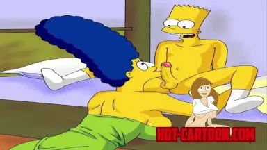 Порно семейка Симпсонов с похотливой мамашей, помогающей кончить своему сыну